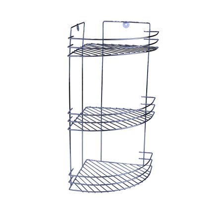 Полка для ванной 3 ярусная угловая цвет хром