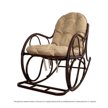 Кресло-качалка с подножкой 115х57х102см коричневый