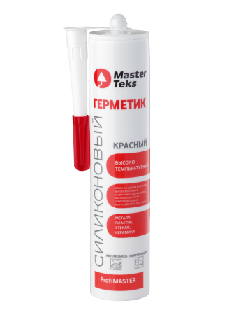 Герметик высокотемпературный MasterTeks ProfiMaster силиконовый красный 260 мл