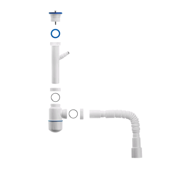 Сифон MasterProf для умывальника 1 1/2" 40 мм 500 мм без перелива