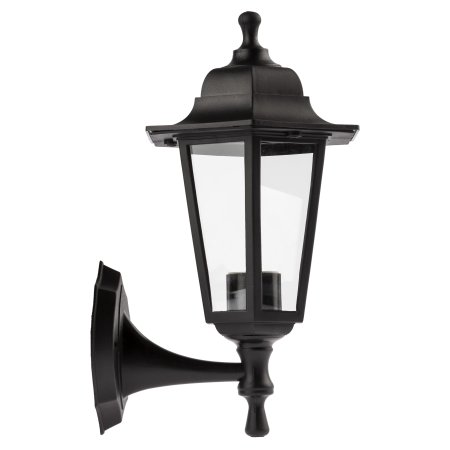 Светильник садово-парковый настенный ЭРА НБУ 06 "Леда 1" черный E27 1х60Вт