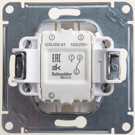 Переключатель встраиваемый Schneider Electric Glossa 1 кл. перламутр, арт. GSL000661
