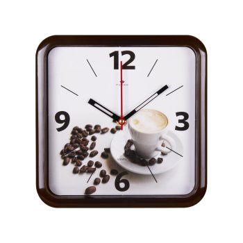 Часы настенные  Кофе 22х22см цвет темно-коричневый