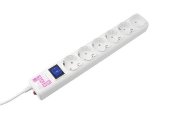 Сетевой фильтр POWER CUBE 6 розеток (5 с/зем. + 1 б/зем) с выключателем 1,9 м белый