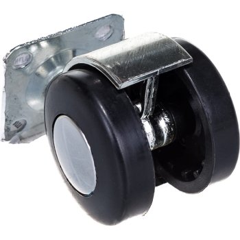 Опора колесная поворотная без тормоза на площадке Ø40 мм Хром