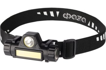 Фонарь светодиодный налобный ФАZА 3Вт AccuFH5-L3W/L3W черный/серый