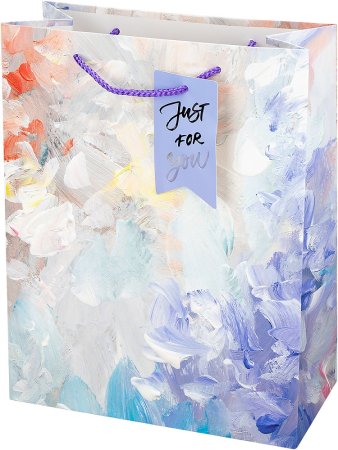 Пакет подарочный  Художество 32х26х12см сиреневый