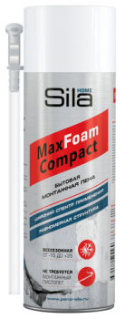 Пена монтажная всесезонная Sila Home Max Foam Compact с аппликатором 400 мл Пена монтажная всесезонная Sila Home Max Foam Compact с аппликатором 400 мл