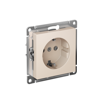 Розетка силовая встраиваемая Schneider Electric AtlasDesign с заземлением, цвет бежeвый, арт. ATN000243