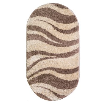 Ковер интерьерный  Шегги Кофейная волна овал 1,5х0,8м бежево-коричневый