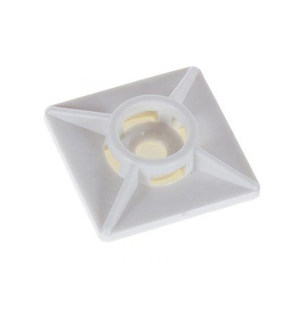 Площадка под хомут самоклеющаяся 27х27 мм цвет белый 20 шт