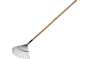 Грабли веерные проволочные с черенком GRINDA сталь 22 зуба