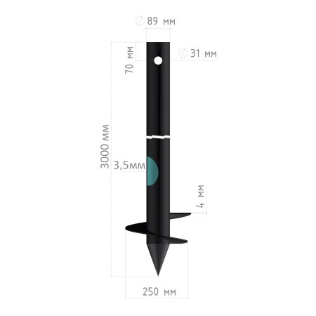 Свая винтовая сварная 89/3000-1-250