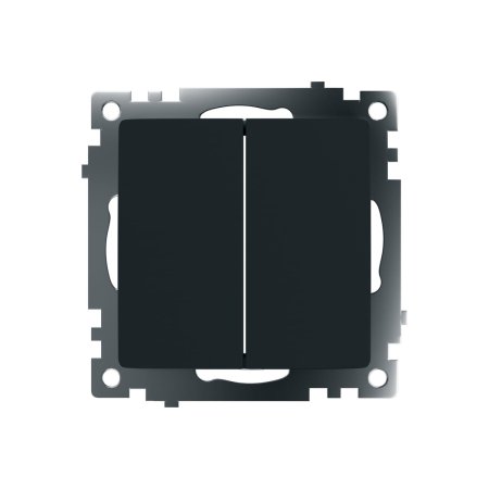 Выключатель встраиваемый STEKKER Катрин 2 кл. черный, без подсветки, арт. GLS10-7104-05