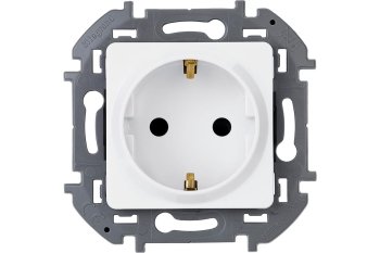 Розетка силовая одноместная встраиваемая Legrand Inspiria с заземлением, цвет белый, арт. 673720