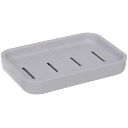 Мыльница Агата пластик цвет серый настольная