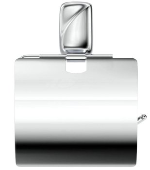 Держатель для туалетной бумаги настенный хром FLOWER с крышкой