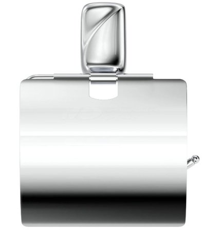 Держатель для туалетной бумаги настенный хром FLOWER с крышкой