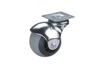 Опора колесная поворотная на площадке Ø40 мм с козырьком