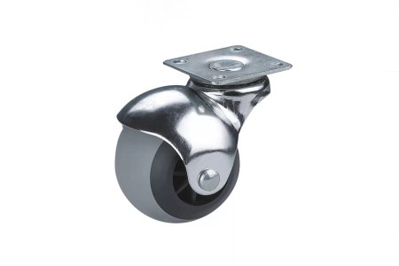 Опора колесная поворотная на площадке Ø40 мм с козырьком