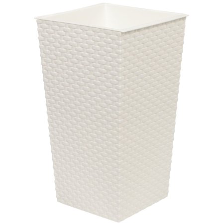 Кашпо с вкладышем Ротанг 8/15л белый