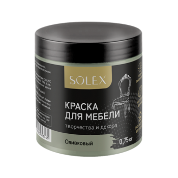 Краска Ижсинтез SOLEX акриловая для мебели оливковая 0,75 кг матовая