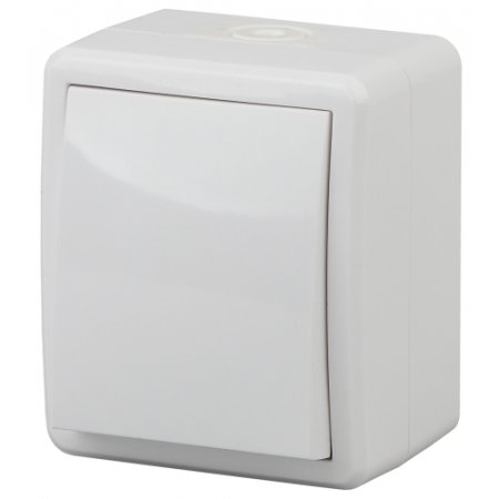 Выключатель накладной ЭРА Эксперт IP54 1 кл. белый, арт. 11-1401-01