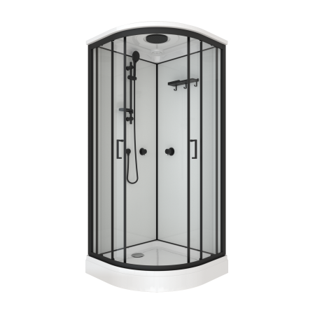 Кабина душевая Тритон Прайм-Блэк низкий поддон 90х90х219,5см универсальная прозрачное стекло