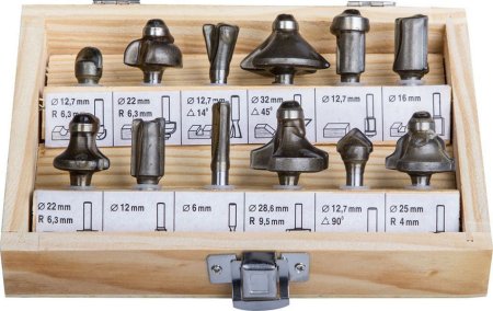 Набор фрез Stayer пазовая прямая 34,9 мм 12 шт Набор фрез Stayer пазовая прямая 34,9 мм 12 шт