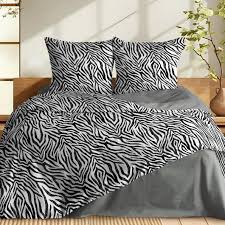Комплект постельного белья Зебра полутороспальный перкаль бело-черный Комплект постельного белья Зебра полутороспальный перкаль бело-черный