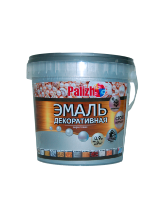 Эмаль акриловая декоративная Palizh серебро 0,9 кг