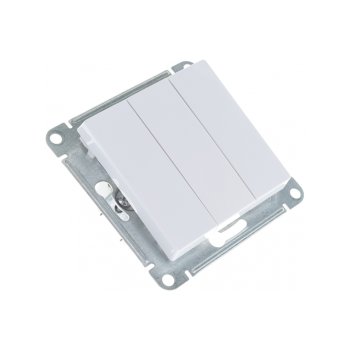 Выключатель встраиваемый Schneider Electric AtlasDesign 3 кл. белый, без подсветки, арт. ATN000131