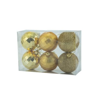 Набор шаров Диско 6 см цвет золотой 6шт Набор шаров Диско 6 см цвет золотой 6шт