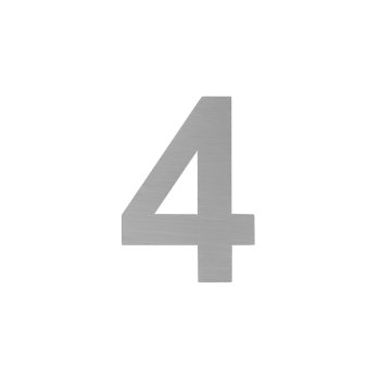 Цифра дверная №4 сатинированный хром пластик
