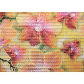 Коврик рулонный для ванной 65см Цветы зеленый Villina