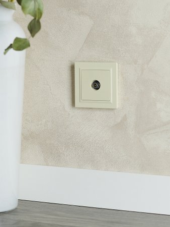 Розетка TV оконечная встраиваемая IEK Brite цвет бежeвый, арт. BR-A10-O-K10