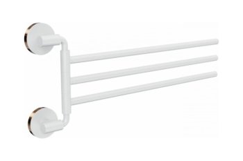 Полотенцедержатель 3 держателя поворотных на саморезах белый LORD