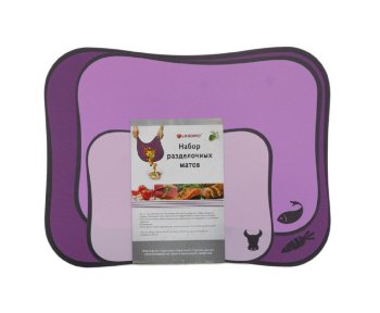 Набор разделочных матов 43х33см 8мм пластик 3шт цвет мультиколор