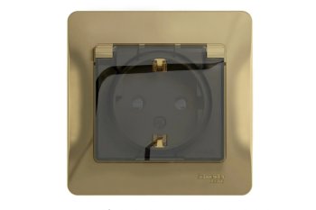 Розетка силовая одноместная встраиваемая Schneider Electric Glossa с заземлением, цвет титан, арт. GSL000448
