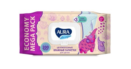 Салфетки влажные Aura Ultra Comfort гипоаллергенные 200шт
