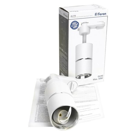 Светильник трековый  Feron AL178 белый/серебро GU10