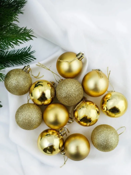 Набор шаров Ø3см цвет золото 12шт