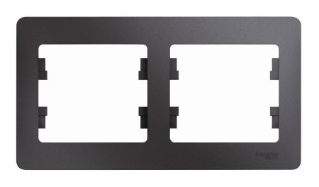 Рамка Schneider Electric Glossa 2 поста, цвет графит, арт. GSL001302