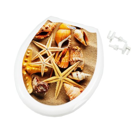 Сиденье для унитаза Ракушка пластик цвет бежевый