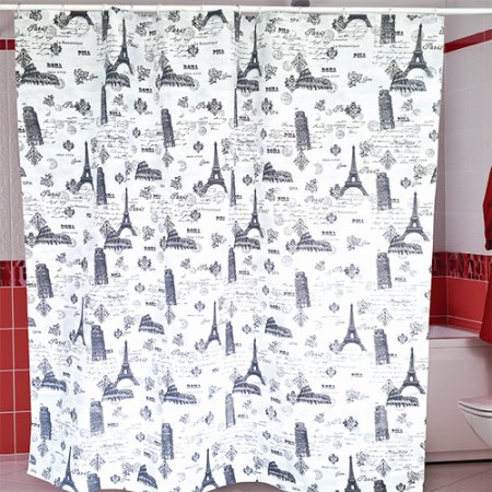 Штора для ванной  MIRANDA MIRANDA ANCIENT 180х200см полиэстер цвет серый