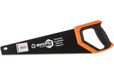 Ножовка столярная по дереву Вихрь Тефлон 400мм пластиковая рукоятка
