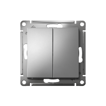 Выключатель встраиваемый Schneider Electric AtlasDesign 2 кл. сталь, без подсветки, арт. ATN000951