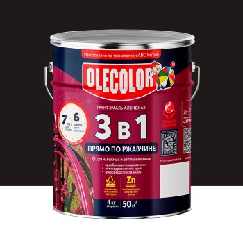 Грунт-эмаль ABC-Farben Olecolor по ржавчине черная 10 кг полуглянцевая