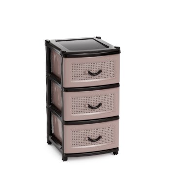 Комод пластик Альтернатива 3 секции коричневый