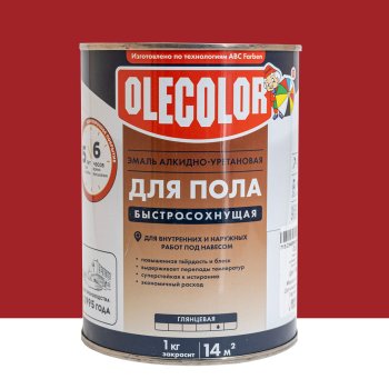 Эмаль ABC-Farben Olecolor для полов красно-коричневая 0,8 л высокоглянцевая